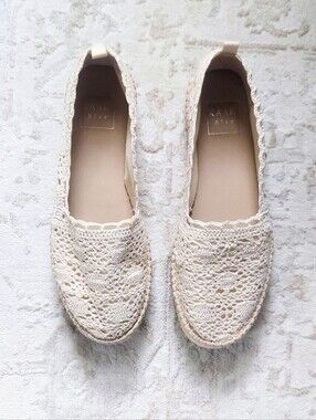 Kaari Blue Ivory Crochet Espadrille